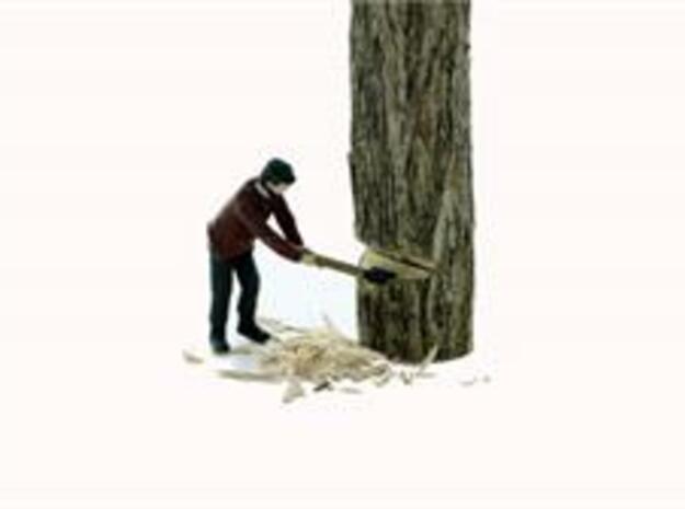 S Logging Feller #2 chopping a tree Figure in Smooth Fine Detail Plastic