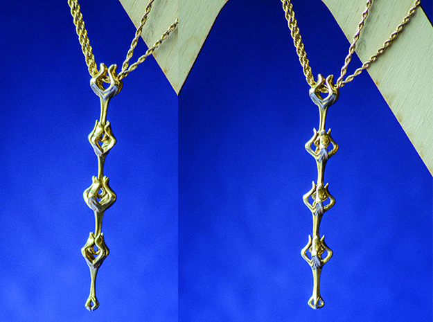 Flora x1 Pendant in Polished Brass (Interlocking Parts)