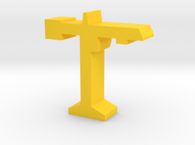 Game Piece, Construction Crane in Yellow Processed Versatile Plastic