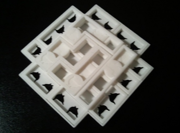 Ptarmigan Three Layer Puzzle in White Natural Versatile Plastic