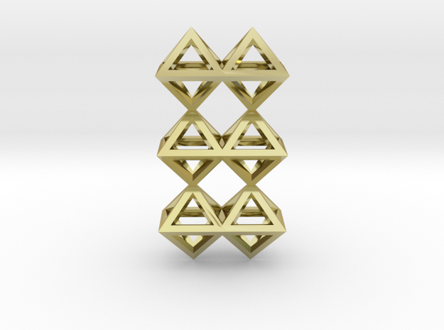 12 Pendant. Perfect Pyramid Structure. in 18k Gold Plated Brass