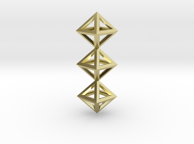 I Letter Pendant. Perfect Pyramid Structure. in 18k Gold Plated Brass