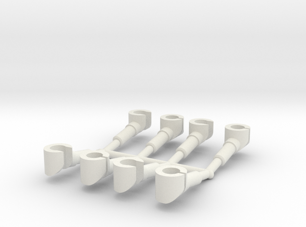 4 pairs customized hands for mini-figures.  in White Natural Versatile Plastic