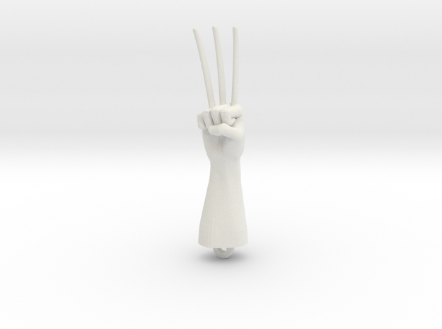 Logan Wolverine claws pendant in White Natural Versatile Plastic