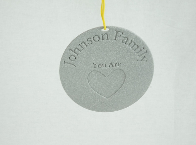 You Are Loved Johnson Family Ornament in Natural Brass