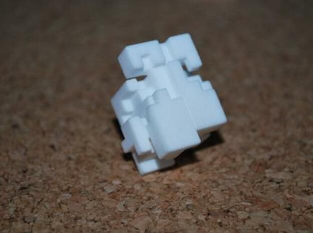 Happiness Cube in White Natural Versatile Plastic