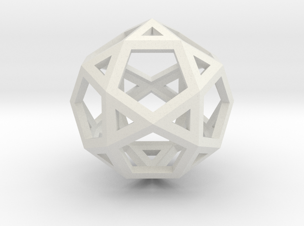IcosiDodecahedron 1.5" in White Natural Versatile Plastic