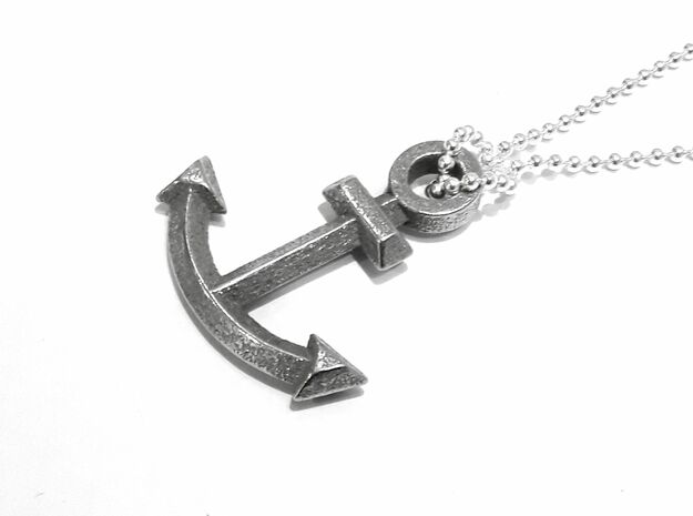 Anchor Pendant (From $13) in Polished Bronzed Silver Steel