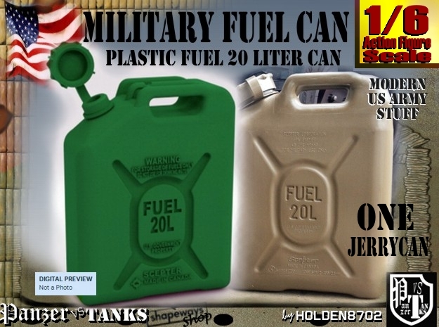 1-6 Military Fuel Can in Green Processed Versatile Plastic