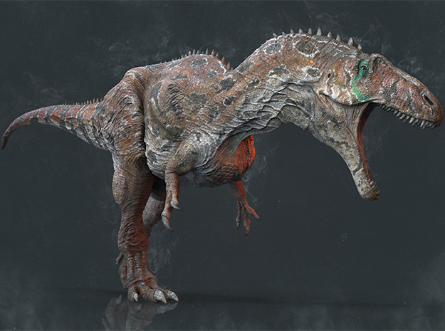 Acrocanthosaurus (Medium / Large size) in White Natural Versatile Plastic: Medium