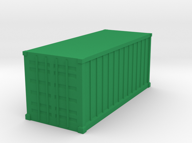 Shipping Container, Standard 20 foot in Green Processed Versatile Plastic: 1:64 - S