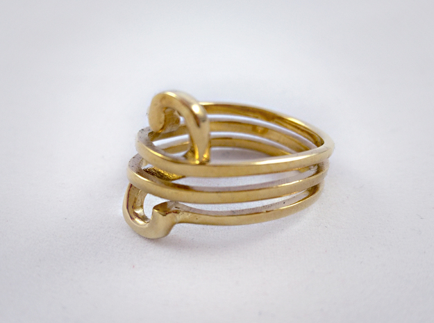 Infinity Loop Ring in Polished Brass: 8 / 56.75
