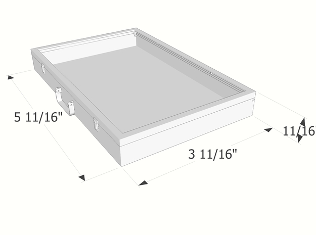 1:6 scale Portable Display Case in White Natural Versatile Plastic