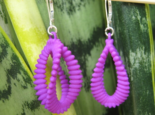 Ellipsoids on Clelie Earrings in Purple Processed Versatile Plastic