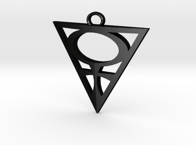 Goddesses: Venus Centered large pendant in Matte Black Steel
