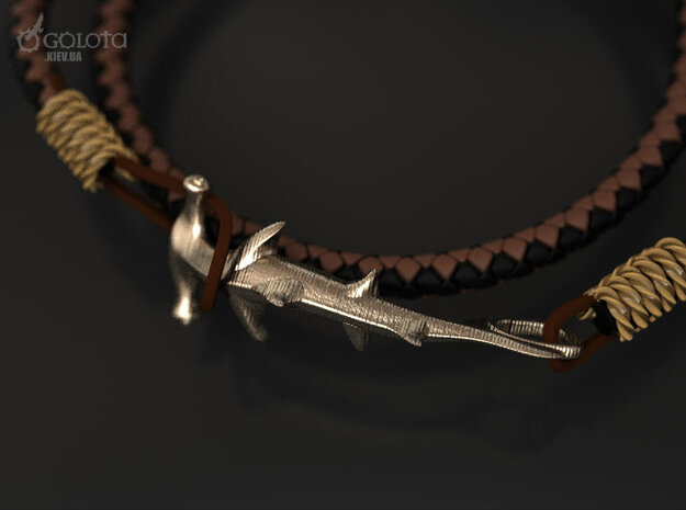 Hammerhead Shark bracelet hook in Polished Gold Steel