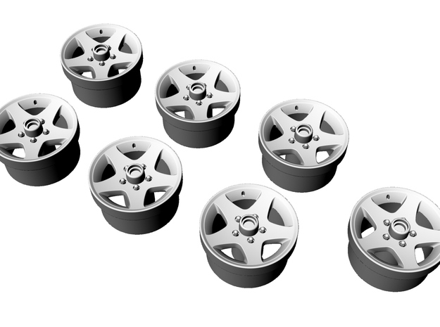 1/87 HiSpec Trailer Rims for Myco yacht trailer in Smooth Fine Detail Plastic