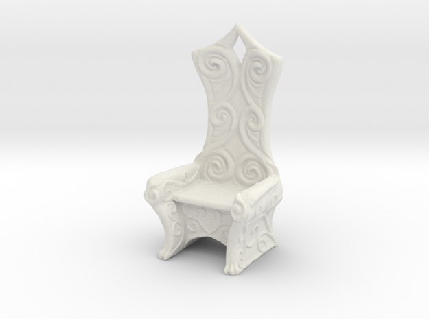Ornate Eldar Chair  (Elvish Style Chair)) in White Natural Versatile Plastic