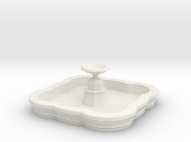 Medium N/OO Scale Fountain in White Natural Versatile Plastic: 1:76 - OO