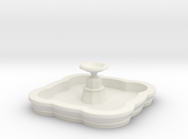 Medium N/OO Scale Fountain in White Natural Versatile Plastic: 1:160 - N
