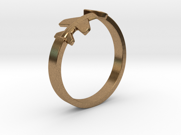 Aircraft Ring  in Natural Brass