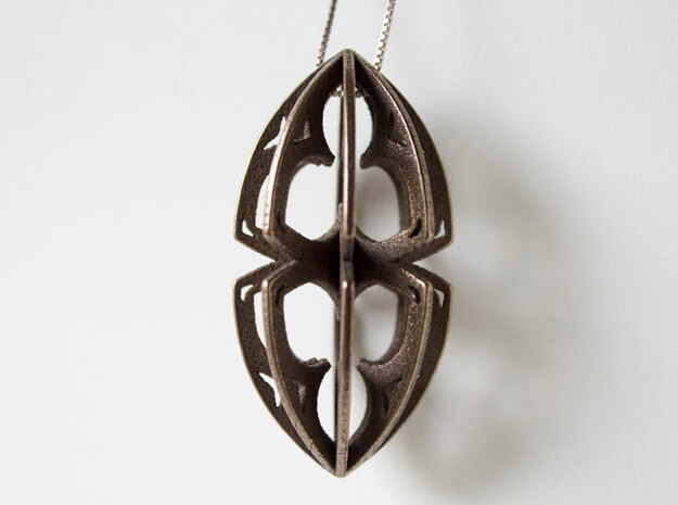 Gothic Acorn Pendent in Polished Bronze Steel