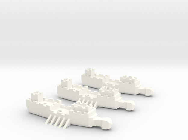 Fantasy Fleet Frigates in White Processed Versatile Plastic