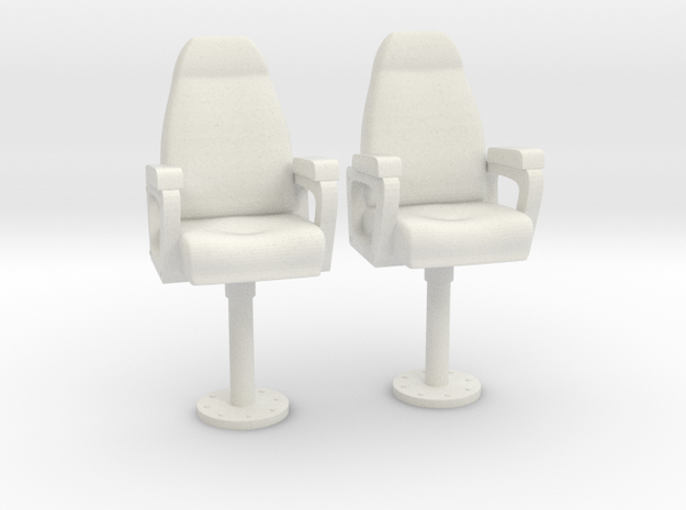 1/27 USN Capt Chair Set in White Natural Versatile Plastic