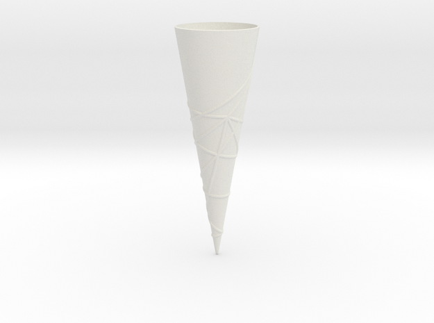 Geodesics between points on a 60 degree cone. in White Natural Versatile Plastic