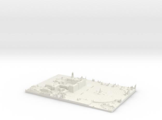 Buckingham Palace Map, London in White Natural Versatile Plastic