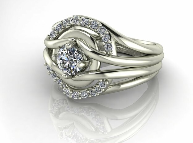 Classic Solitaire 12 NO STONES SUPPLIED in Fine Detail Polished Silver