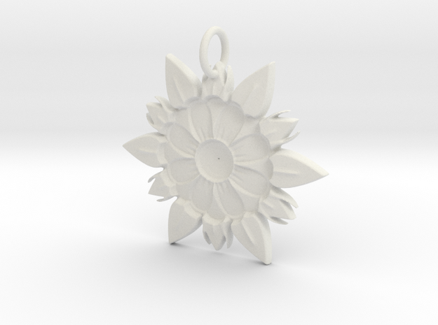 Elegant Chic Flower Pendant Charm in White Natural Versatile Plastic