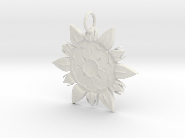 Elegant Chic Flower Pendant Charm in White Natural Versatile Plastic