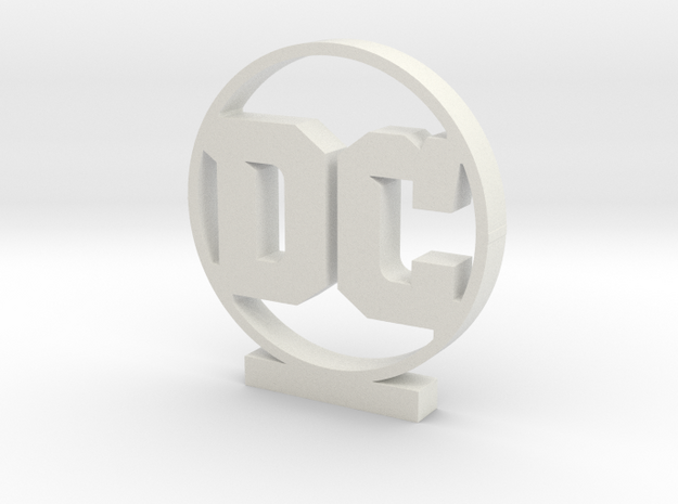 DC Logo in White Natural Versatile Plastic