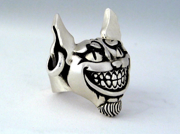 Evil Cheshire Cat - Alice in Wonderland in Natural Silver
