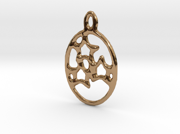 3 Star Egg Pendant in Polished Brass