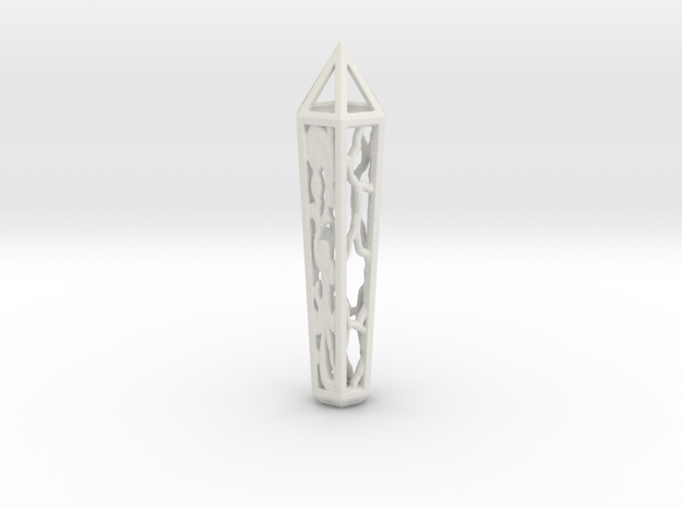 Cracked Filigree Crystal in White Natural Versatile Plastic