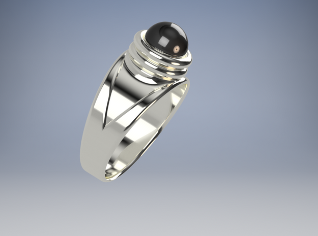 Truman Show Ring With Dome Size 11.5 , 21.08mm in Polished Silver