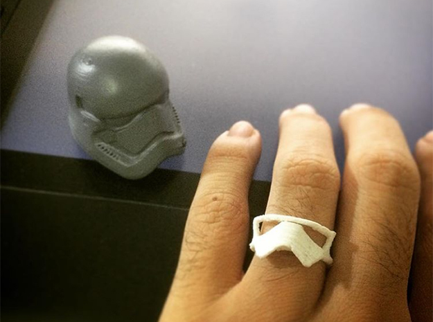 Star wars Stormtrooper Ring v.1.0 in Polished Silver: 7 / 54