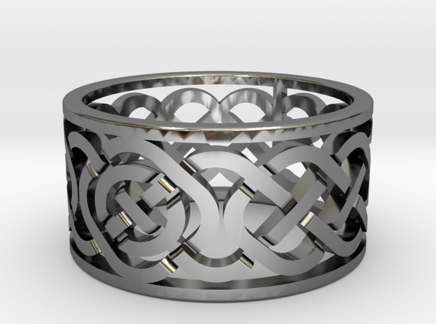 Celtic Knot Ring in Fine Detail Polished Silver