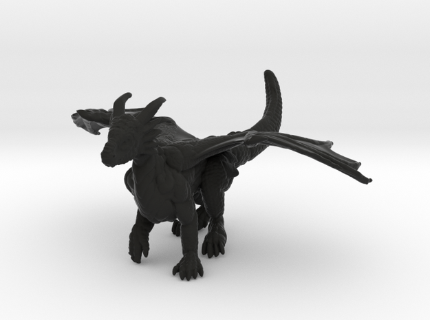 Curious Dragon  in Black Natural Versatile Plastic