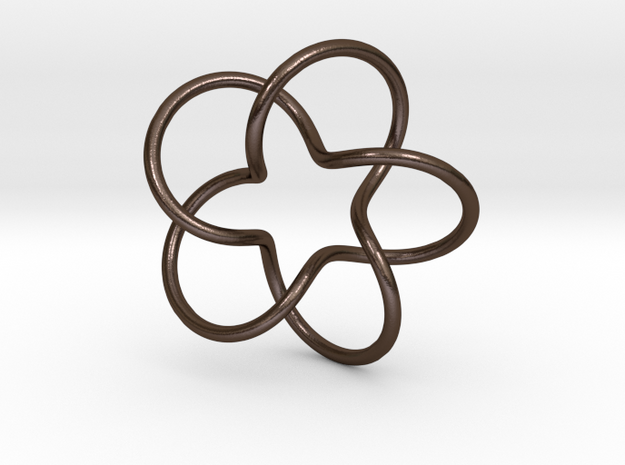 Torus knot- 5 lobes in Polished Bronze Steel