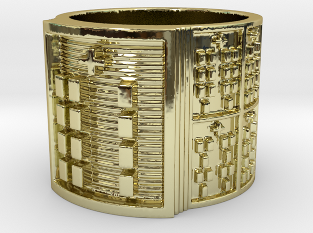 OGBEYEKUN Ring Size 11-13 in 18k Gold Plated Brass: 12 / 66.5