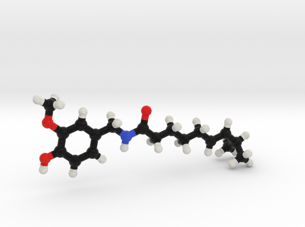 Capsaicin Molecule Model. 3 Sizes. in Full Color Sandstone: 1:10