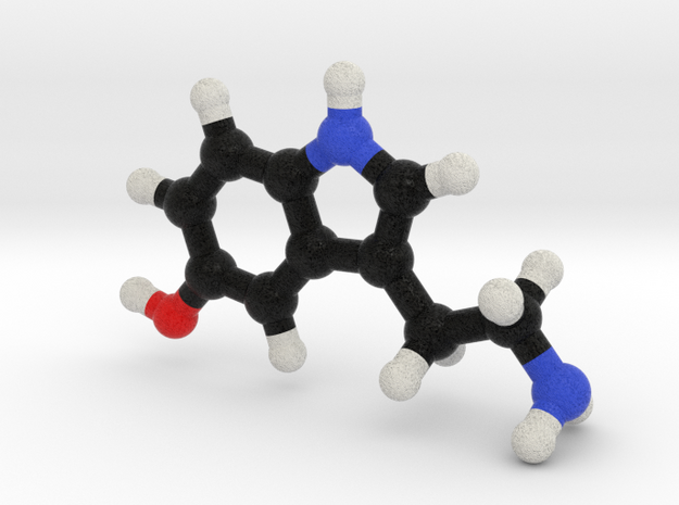 Serotonin Molecule Model. 3 Sizes. in Full Color Sandstone: 1:10