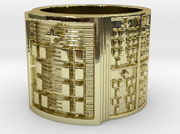 OYEKUNPITI Ring Size 11-13 in 18k Gold Plated Brass: 12 / 66.5