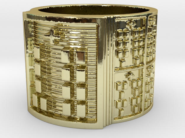 OYEKUNTEKUNDA Ring Size 13.5 in 18k Gold Plated Brass