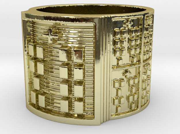 OYEKUNBATRUPON Ring Size 14 in 18k Gold Plated Brass