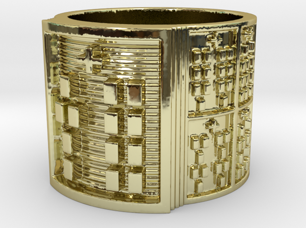 OYEKUNTESIA Ring Size 11-13 in 18k Gold Plated Brass: 12 / 66.5
