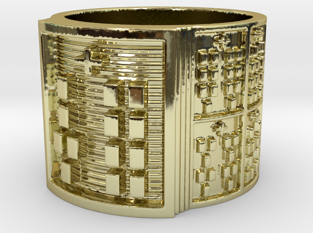 OYEKUNBIRETE Ring Size 13.5 in 18k Gold Plated Brass